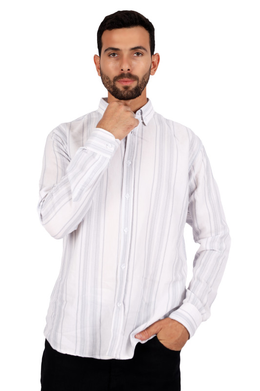 stripped shirt| silver