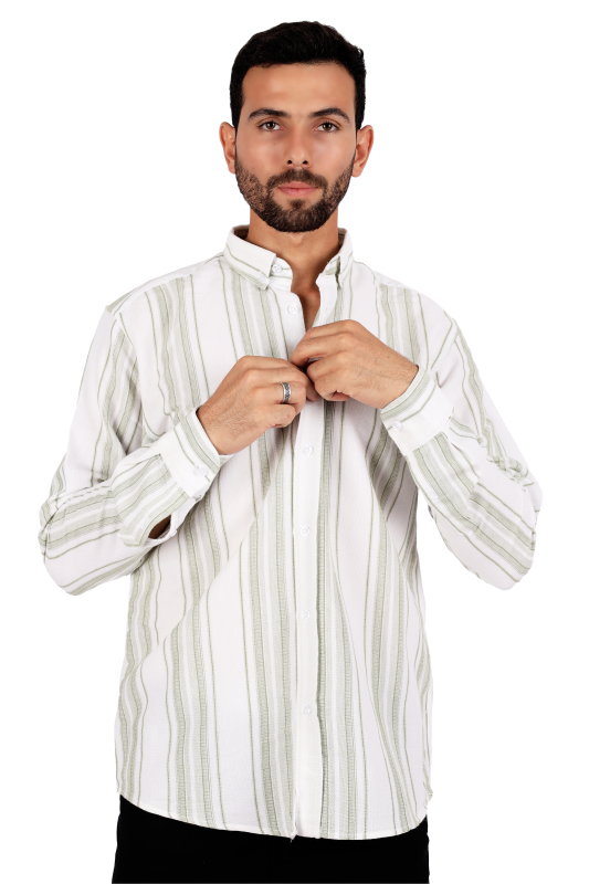 stripped shirt| olive