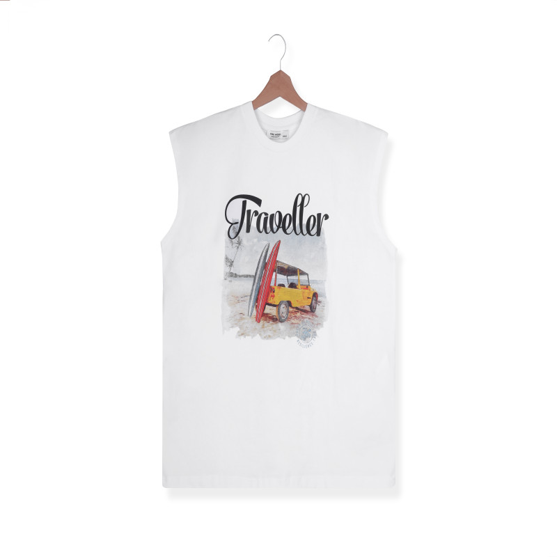 Print(Traveller)H.Top t-Shirt -white