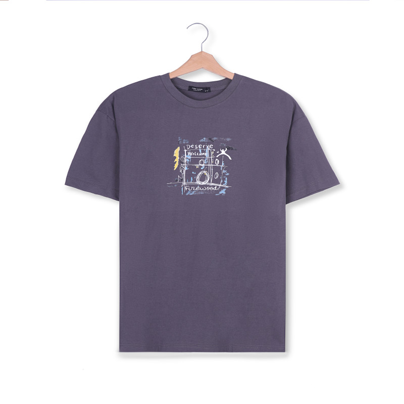 print(Deserve)t-shirt -d.grey