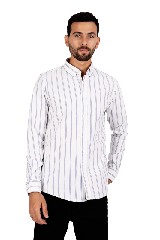 stripped shirt| d.blue